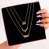 Nouveau Collier Pendentif Diamant Constellations Tendance pour Femme, Ensemble de Bijoux Or Horoscope Cristal Signe Astrologique