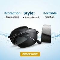 Lunettes de soleil sport pliables pour hommes, style métallique, photochromiques, polarisées TAC, pour la conduite, Gafas De Sol