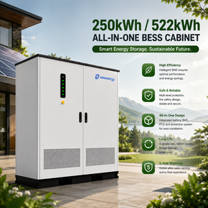 Système de stockage d'énergie C et I de 522 kWh, 250 kW, refroidissement liquide, BESS intégré, PCS, EMS, <span class=keywords><strong>batterie</strong></span> LiFePO4 pour l'égalisation des pics de consommation industrielle - Product Image 1