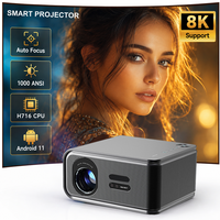 Projecteur intelligent 4K Android avec haut-parleurs Full HD 1080P natif WiFi Bluetooth Processeur H716 Mise au point automatique Home Cinéma Fournisseur OEM