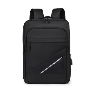 2024 Custom Logo Durable Business Travel Waterproof Gray Oxford School Bag Cheap 15.6 Inch Student <b>Laptop</b> <b>Backpack</b> with USB - Product Image 1