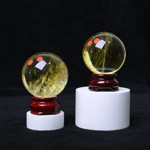 High Quality Polished <b>Crystal</b> Craft Natural Stone Rainbow <b>Ball</b> Reiki Citrine Sphere for Office Decoration - Product Image 6