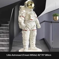 Große Leuchtende Astronauten-Skulptur aus Glasfaser, Handgefertigt, Tägliches Geschenk für Einkaufszentren, Ausstellungen, Geschäfte, Bar-Bodendekoration