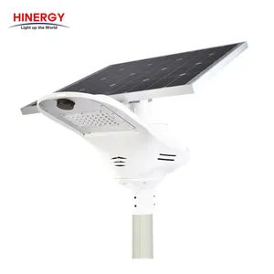 Hinergy สูงลูเมนกันน้ำ Ip65อลูมิเนียมแบบบูรณาการเสานำไฟถนนพลังงานแสงอาทิตย์กลางแจ้ง