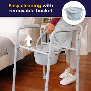 Có thể điều chỉnh di động gấp <span class=keywords><strong>commode</strong></span> ghế y tế di động viện trợ cho người già nhà vệ sinh chỗ ngồi thiết bị an toàn cho đầu giường sử dụng phòng tắm - Product Image 6