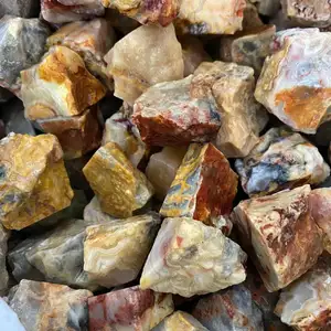 Wholesale Bulk Natural Quartz Raw Crazy Lace Agate Rough Crystals And Stones Healing For Decoration