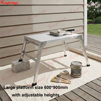 Plateforme industrielle portable et pliable, largeur 600*900 mm, en alliage d'aluminium, hauteur réglable, pour intérieur/extérieur, appartement EN