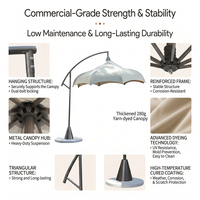 Parasol de jardin de luxe pliable en aluminium Meiqi, imperméable, grand format, pour terrasse commerciale, villa