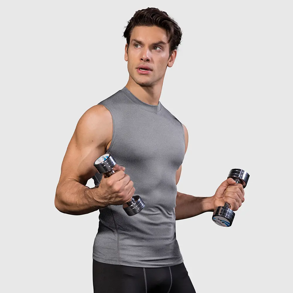 Canotta da palestra Bodybuild canotta sportiva camicia senza maniche a compressione maglia da corsa camicia da Yoga per palestra ad asciugatura rapida uomo