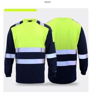 عالية الوضوح البوليستر قميص العمل طويل الأكمام شعار قابل للتخصيص عاكس السلامة مرحبا فيس ملابس العمل - Product Image 2