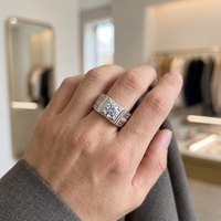 Bague en cuivre avec diamant du Mozambique de 2 carats, qualité 6A, grande taille, polie, pour mariage et cadeaux d'amour - Vente en gros