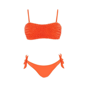 Set bikini con slip con laccetti laterali e top testurizzato in blu, rosa, verde, nero, taglie 42, 44, 46, 48 - Product Image 2