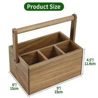 Acacia Besteckkasten mit Griff, Holz-Utensilienhalter, Mehrzweck-Organizer für Küche, Büro, Badezimmer, Schlafzimmer