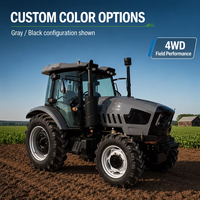 Tracteur agricole 150 ch 4x4 avec cabine climatisée, système hydraulique, châssis robuste