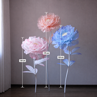 Bunga Peony Raksasa Buatan, Bunga Raksasa Realistis untuk Dekorasi Luar Ruangan, Rangkaian Bunga Sutra Pink untuk Pernikahan, Fotografi, dan Pesta