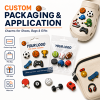 Breloques personnalisées en PVC pour chaussures de sport, motifs basketball, football, manette de jeu, accessoires athlétiques pour sabots