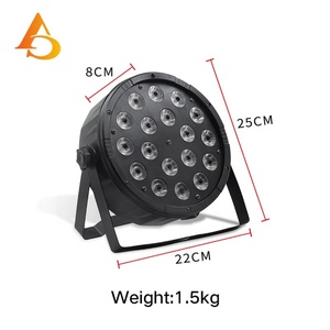 AICPOSE Precio al por Mayor, Luz LED Par 18x18w RGBWA UV 6en1, Luz Par de Plástico para Interiores, para Bodas y Fiestas - Product Image 4