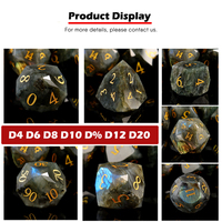 Ensemble de dés en pierre précieuse Labradorite, 7 pièces, grande taille, polyédrique à facettes multiples, D6 D20, bord tranchant, poli à la main, dés en pierre naturelle