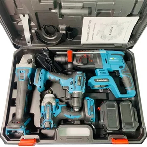 Factory Power Drills Kit 21V tragbares elektrisches kabelloses bürstenloses 18-V-Akku-Bohrgerät Lithium-Batterie-Elektrowerkzeug-Kit