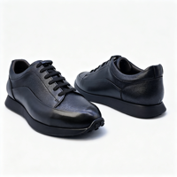 Chaussures de marche légères et confortables pour hommes, faites à la main, à lacets, style skateboard, toutes saisons, décontractées, tendance, en cuir véritable