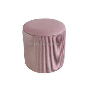 Жилая комната Спальня Мягкий пуф османка современные круглые розовые бархатные табуреты для хранения - Product Image 2