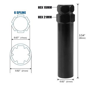 Đen carbon thép xe bánh xe Bolt Nut và Hex bánh xe khóa Key bánh xe cần thiết cho xe ô tô - Product Image 3