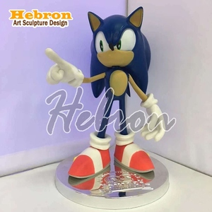 Figura de acción personalizada, figura de dibujos animados, estatua de erizo azul de tamaño real, escultura de resina de <span class=keywords><strong>Sonic</strong></span> - Product Image 4