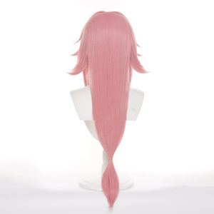 <span class=keywords><strong>Peluca</strong></span> de Cosplay de <span class=keywords><strong>Yae</strong></span> <span class=keywords><strong>Miko</strong></span> de Genshin Impact, Sintética, Resistente al Calor, de 80 cm, Color Rosa, para Mujer, Ainizi - Product Image 6