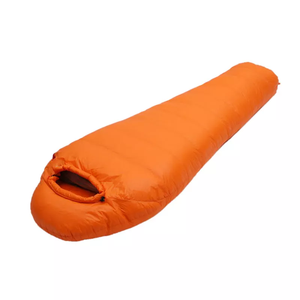 400T Nylon forrado pato impermeable poliéster momia sobre franela saco de dormir para clima frío senderismo Camping viajes al aire libre - Product Image 5