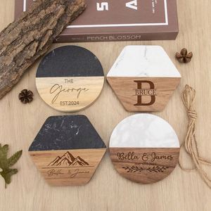 Hot Sale Custom Wedding Gifts Stone <b>Coaster</b> <b>Marble</b> Acacia Wooden <b>Coaster</b> for Drinks Cup Holders <b>Marble</b> <b>Coaster</b> - Product Image 4