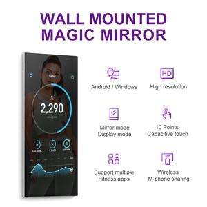 <b>Wall</b> Mounted Smart Capacitive Touch Screen Magic Health Full Body Sport Gym Fitness Workout Mirror - Product Image 2
