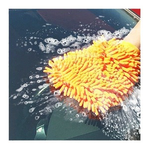 Gants de nettoyage auto en chenille extra larges orange rose pour le lavage de voiture et l'usage domestique - Product Image 5