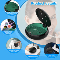 Étui portable rond pour appareils orthodontiques, stérilisateur LED UVC, matériau ABS pour appareil dentaire, aligneur, hygiène buccale, nettoyage