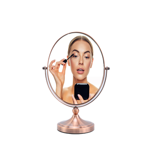 Có Thể Điều Chỉnh Đứng Máy Tính Để Bàn Trang Điểm Gương 1x2x Hình Dạng Hình Bầu Dục Brass Hoàn Thành Mỹ Phẩm Vanity Gương Cho Phòng Khách Trang Trí - Product Image 1