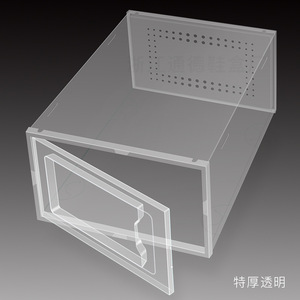 Hình chữ nhật DIY xếp chồng có thể gập lại hiển thị Giày container trong suốt xách tay thả phía trước tổ chức rõ ràng nhựa hộp giày với nắp - Product Image 4