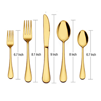 Ensembles de 5 pièces ensemble de vaisselle en or comprenant couteau fourchette cuillère miroir poli mariage hôtel ensemble de couverts en acier inoxydable