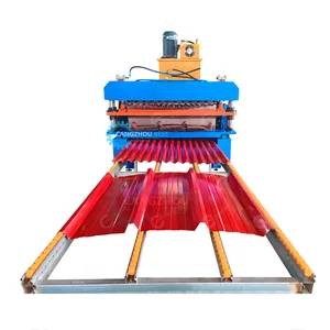 Low Price Full Automatic 988 Corrugated And TR4 IBR Trapezoidal Double Layer Roof Panel Roll Forming Machine