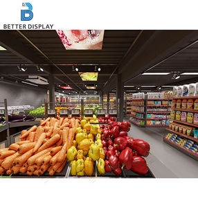 Cửa Hàng Tùy Chỉnh Kệ Siêu Thị Bằng Gỗ Hiển Thị Giá Kệ Hai Mặt Siêu Thị Kệ Siêu Thị - Product Image 3