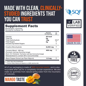 Vitahoalthy OEM/ODM, marca privada, suministro de fábrica, crecimiento muscular, creatina, monohidrato, gomitas, sabor a Mango, ayuda a construir músculo - Product Image 5