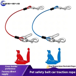 Patrón sólido Anti-mordedura Perro Gato Cadena de viaje Cinturón de seguridad del coche Cuerda de tracción de plástico Alambre Aleación Cuero Seguro Coche Correas para mascotas - Product Image 3