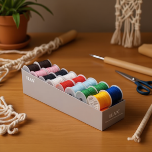 ไหมมาคราเม่ Ilan ขนาด 1.0 มม. x 15 ม. สีมุก ชุด 32 เส้น สำหรับงานฝีมือ - Product Image 3