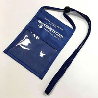 Portefeuille de cou en nylon personnalisé, support de téléphone, pochette de voyage multifonction pour exposition