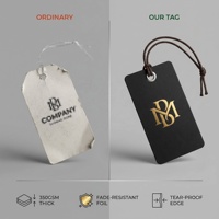 Etiquetas Colgantes de Papel Kraft Reciclado con Logotipo de Marca Personalizado de Lujo, Etiquetas Personalizadas para Ropa, Zapatos y Bolsos