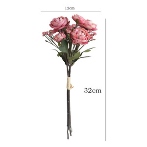 Fleurs Artificielles en Soie, Lotus Rosé et Pivoine, 3 Tiges, Haute Simulation, pour Décoration Maison et Mariage - Product Image 5