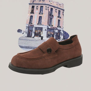 2026 New Suede Slip-On Lazy Loafers Retro All-Match Casual Fashion <b>Shoes</b> <b>Soft</b> <b>Sole</b> Commuter All Seasons Round Toe - Product Image 3