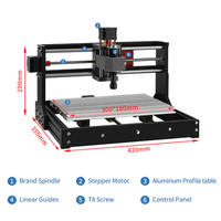 ActionLasers Kit de Router CNC 3018-PRO de 3 Ejes con Control GRBL, Máquina Automática de Fresado y Grabado para Plástico y Madera
