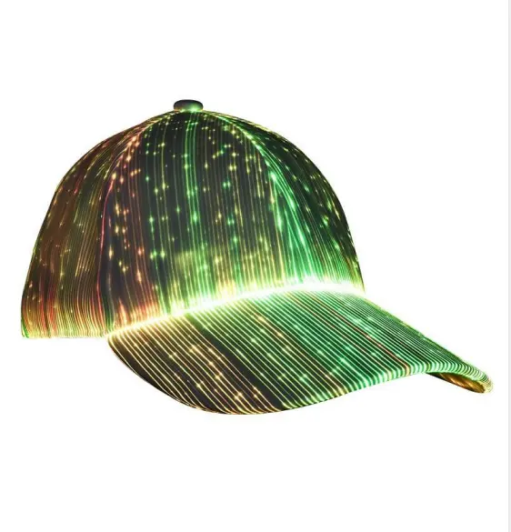 Fiber Optic Cap LED hat with 7 Colors Luminous Glowing Hip hop Baseball Hats USB Charging Light up caps Even Party