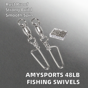 Conector Giratorio de Acero Inoxidable con Rodamiento de Bolas para Pesca en Agua Dulce, 48 lb, 25 Piezas - Product Image 2
