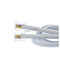 Câble de rallonge téléphonique noir 6P4C RJ11 de 30 cm, 90 cm, 150 cm, 210 cm avec prise modulaire 6P4C