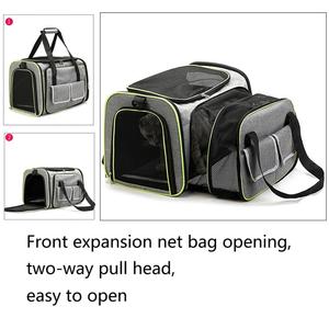 Cage pour chien et chat en maille respirante de qualité supérieure sac Carrie de voyage extensible de grande capacité pour animaux de compagnie avec système de chariot - Product Image 3